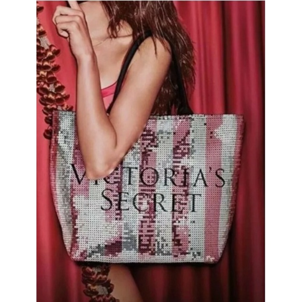Victoria's Secret Sequin Stripe Tote, Limited Edition Holiday‎ Black Friday 2015